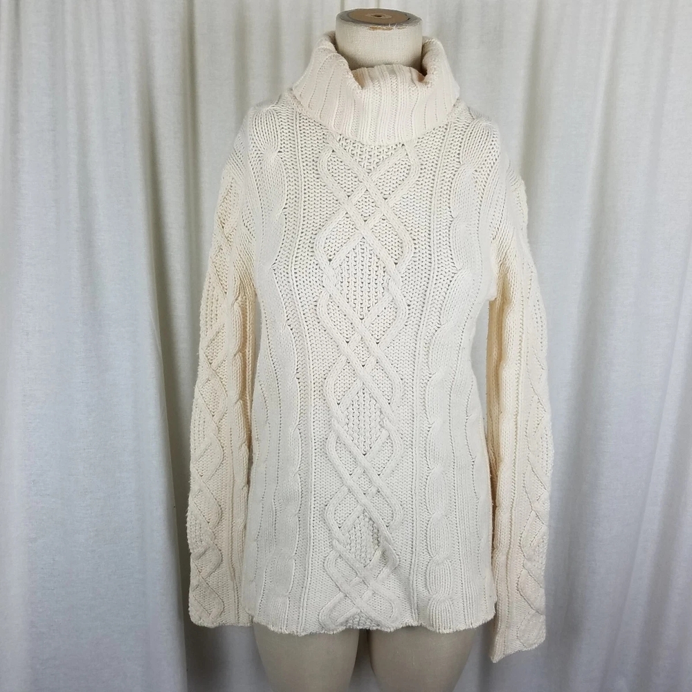 Cozy Cream Cable Knit Turtleneck Sweater
